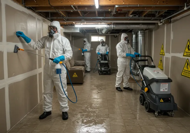 Basement Moisture Removal and Structural Drying process in Tye, TX